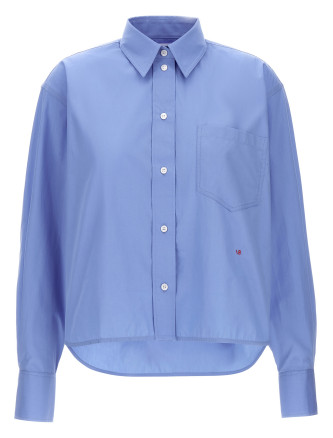 Cropped shirt with logo embroidery