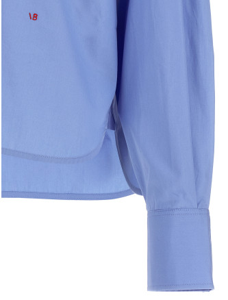 Cropped shirt with logo embroidery #