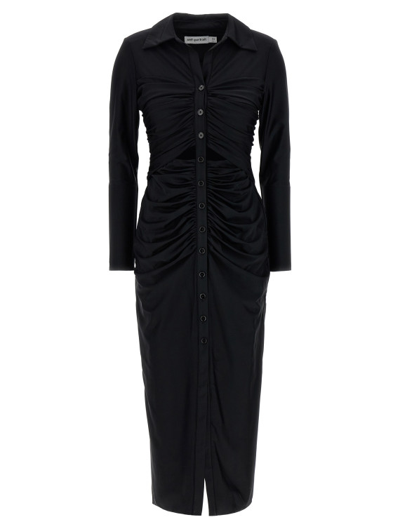 'Black Jersey Cut Out Midi' dress #1