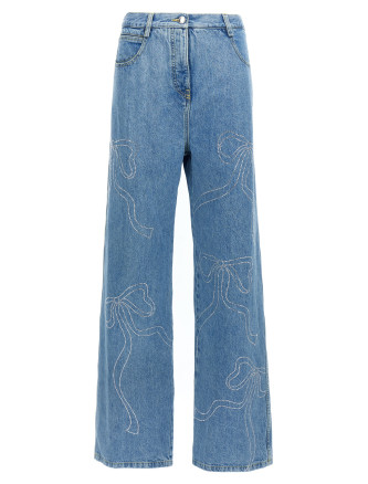 'Crystal ribbon hot fix' jeans