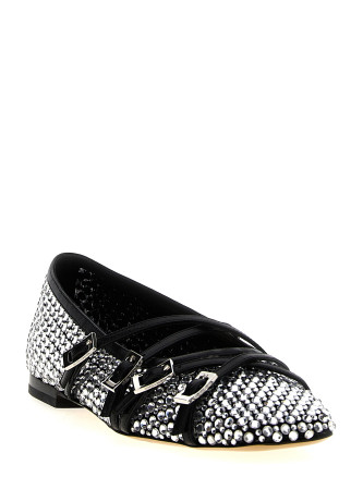 'Crystal Net' ballet flats #