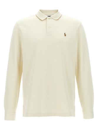 Fleece cotton polo shirt