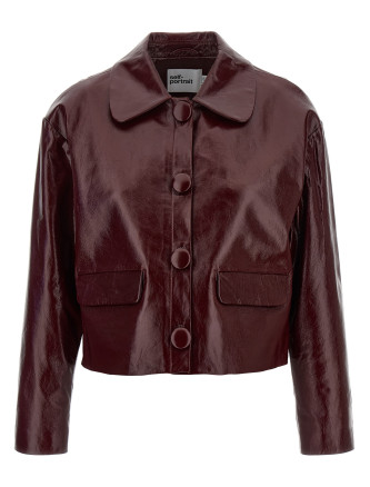 Craqué leather jacket