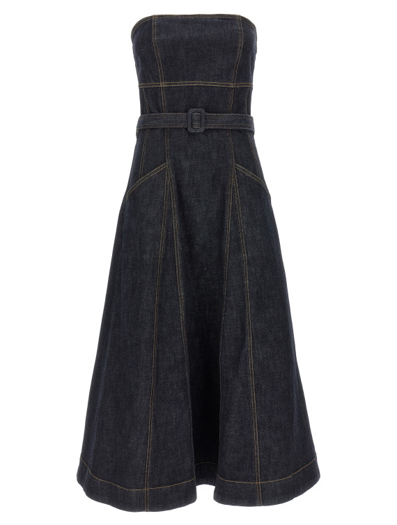'Indigo Denim Bandeau Midi Dress' dress #1