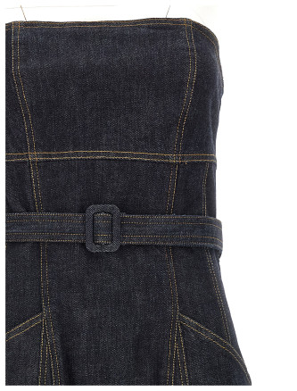 'Indigo Denim Bandeau Midi Dress' dress #