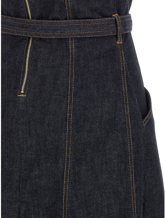 'Indigo Denim Bandeau Midi Dress' dress #