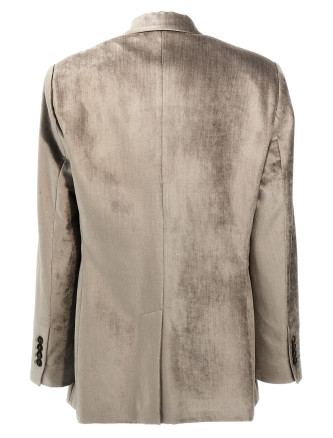 Single-breasted chenille blazer #