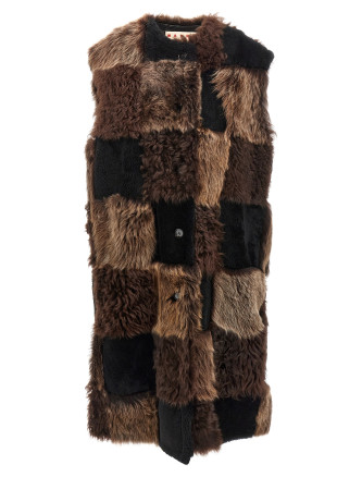 Long shearling vest