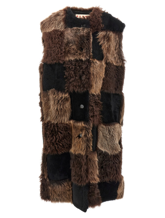 Long shearling vest #1