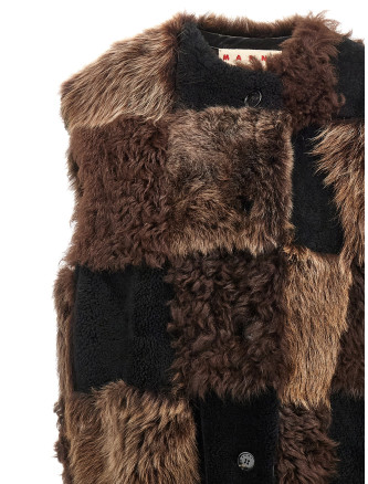 Long shearling vest #