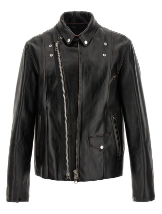 Leather biker jacket