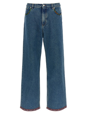 Valentino Garavani floral insert jeans