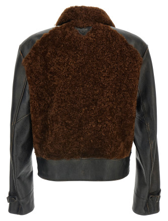 Sheepskin and leather jacket #