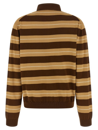 Striped knitted polo shirt #