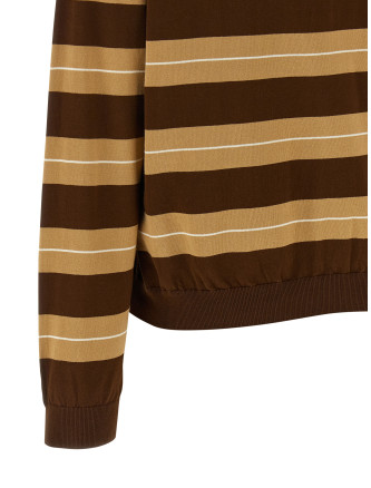 Striped knitted polo shirt #