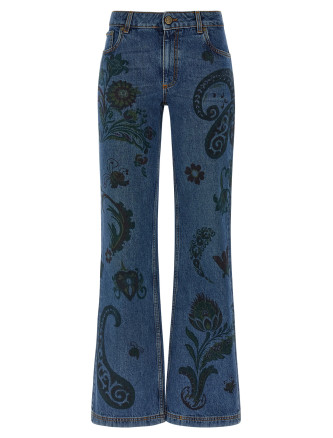 Paisley print jeans