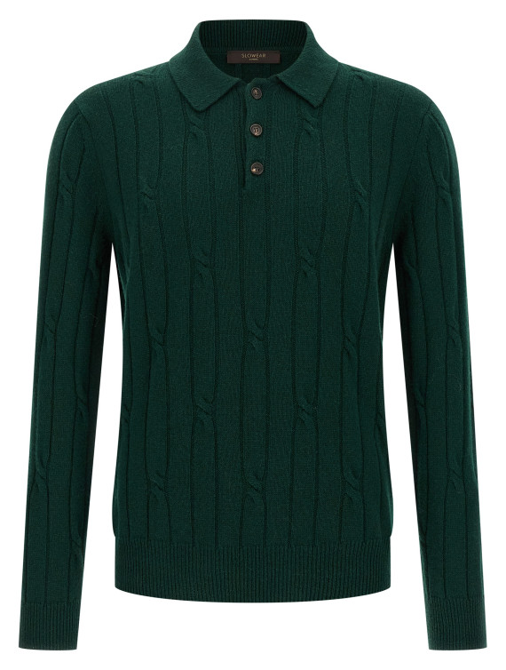 Braided wool polo shirt #1