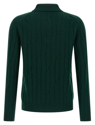 Braided wool polo shirt #