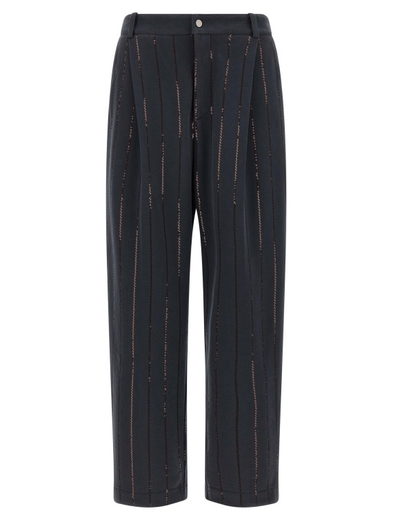 'Dazzling Chalk Stripe Embroidery' joggers #1
