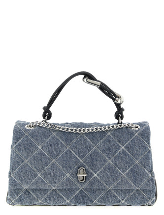 'The Quilted Denim Dual' medium shoulder bag