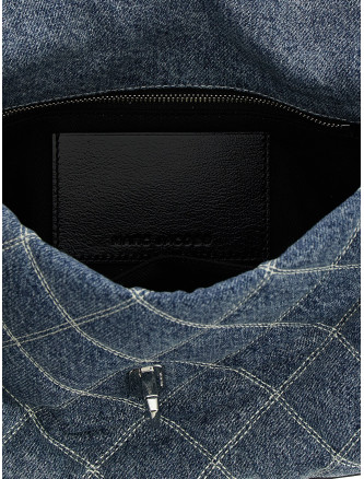 'The Quilted Denim Dual' medium shoulder bag #