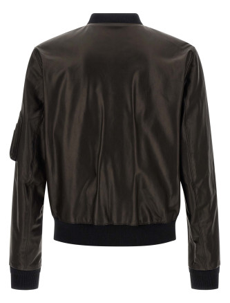 Leather bomber jacket #