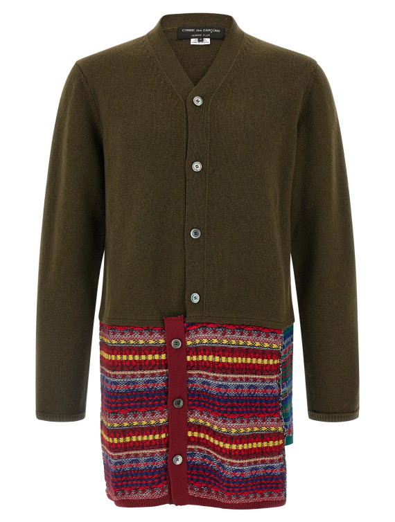 Jacquard insert cardigan #1