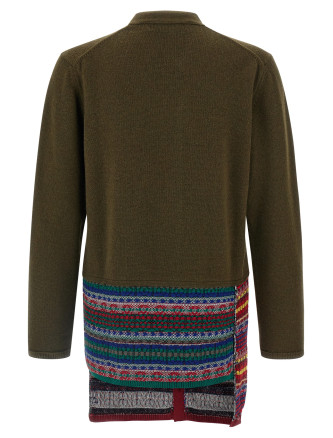 Jacquard insert cardigan #