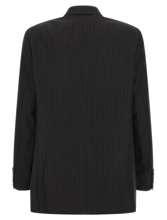 Pinstriped long blazer #