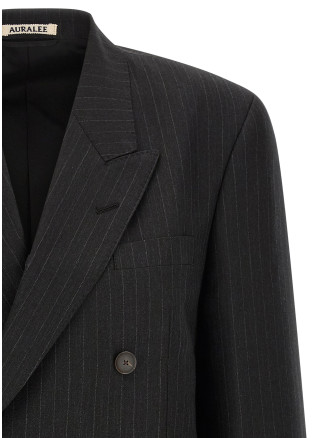Pinstriped long blazer #