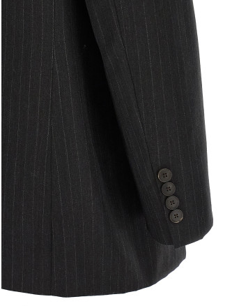 Pinstriped long blazer #