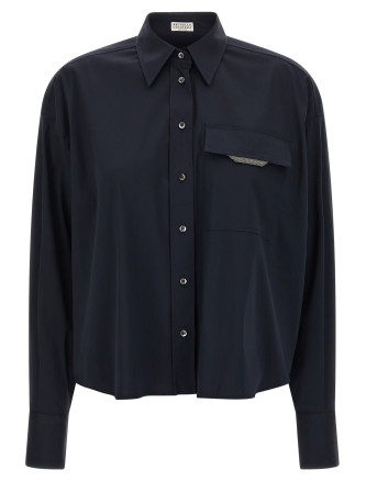 'Shiny Flap Detail' shirt