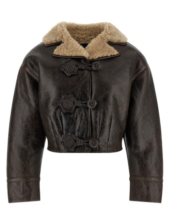 Wool insert sheepskin jacket