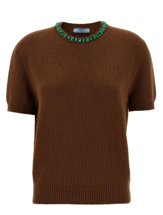 Crystal crew neck sweater