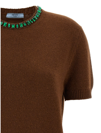 Crystal crew neck sweater #