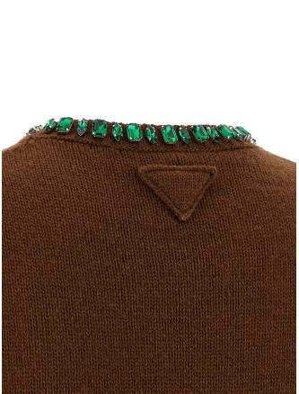 Crystal crew neck sweater #