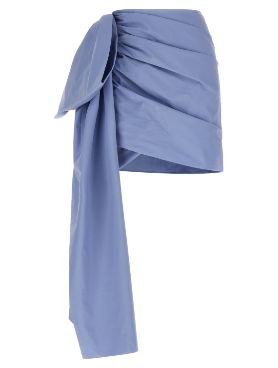 'Blue Cotton Tie Side Mini' skirt #1