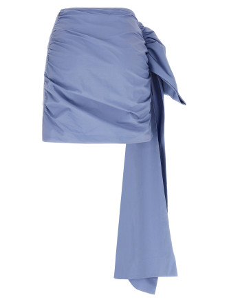 'Blue Cotton Tie Side Mini' skirt #