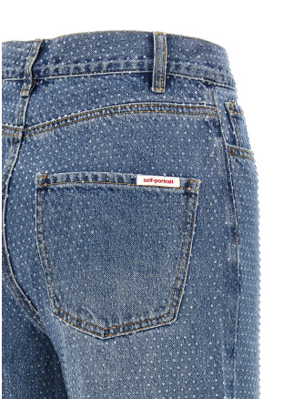 'Rhinestone Denim Straight Leg' jeans #