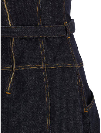 'Indigo Denim Flared Midi' dress #