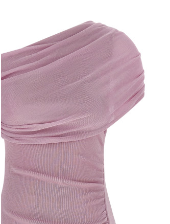 'Pink Cotton Draped Knit Midi' dress #