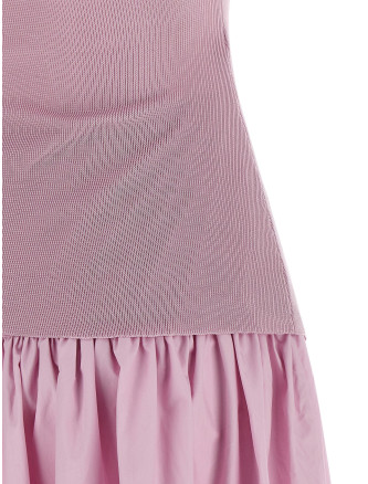 'Pink Cotton Draped Knit Midi' dress #
