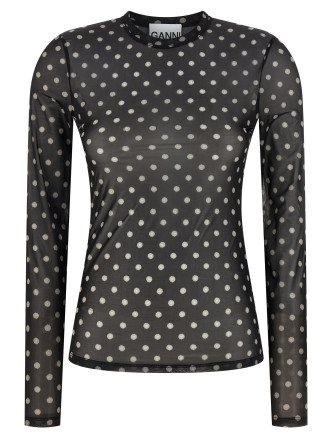 'Printed Sheer' sweater