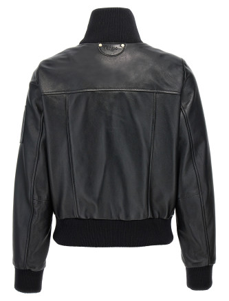 Leather bomber jacket #