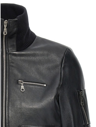 Leather bomber jacket #