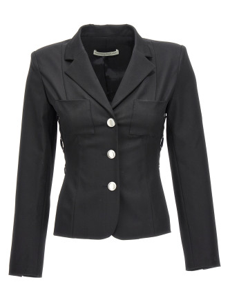 Single breast lace-up blazer jacket