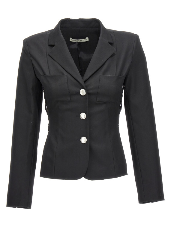 Single breast lace-up blazer jacket #1