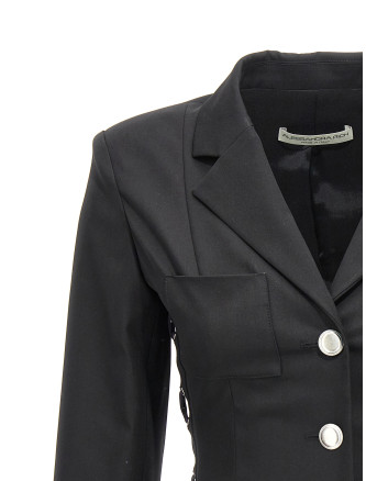 Single breast lace-up blazer jacket #