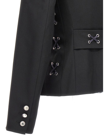 Single breast lace-up blazer jacket #