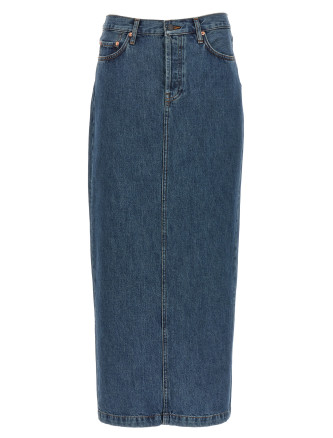 'Column' denim skirt